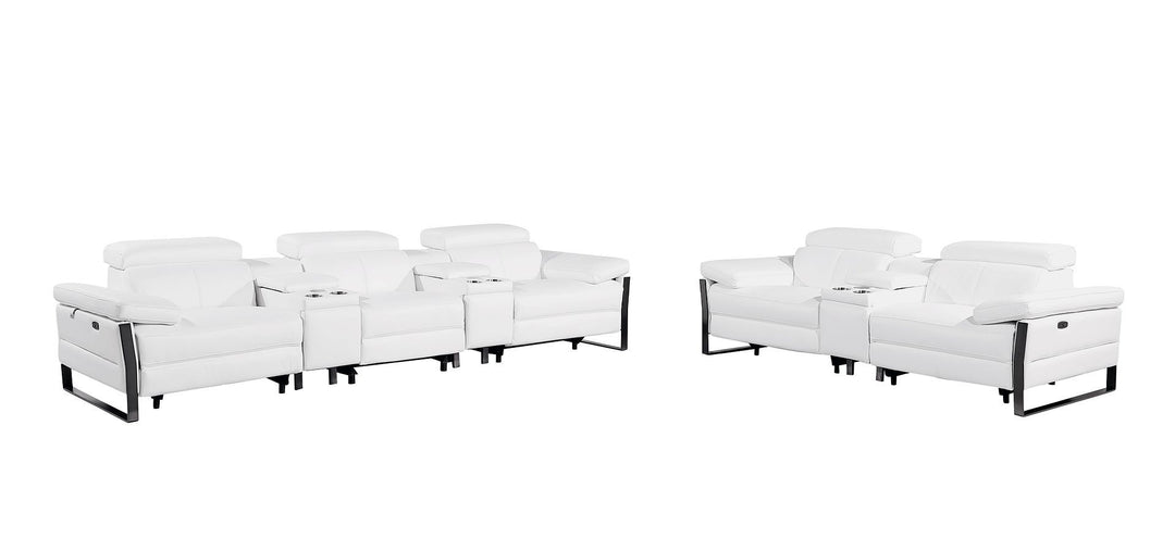 1246 - Modular Power Reclining Dual Console Sofa And Console Loveseat Set With Power Headrests
