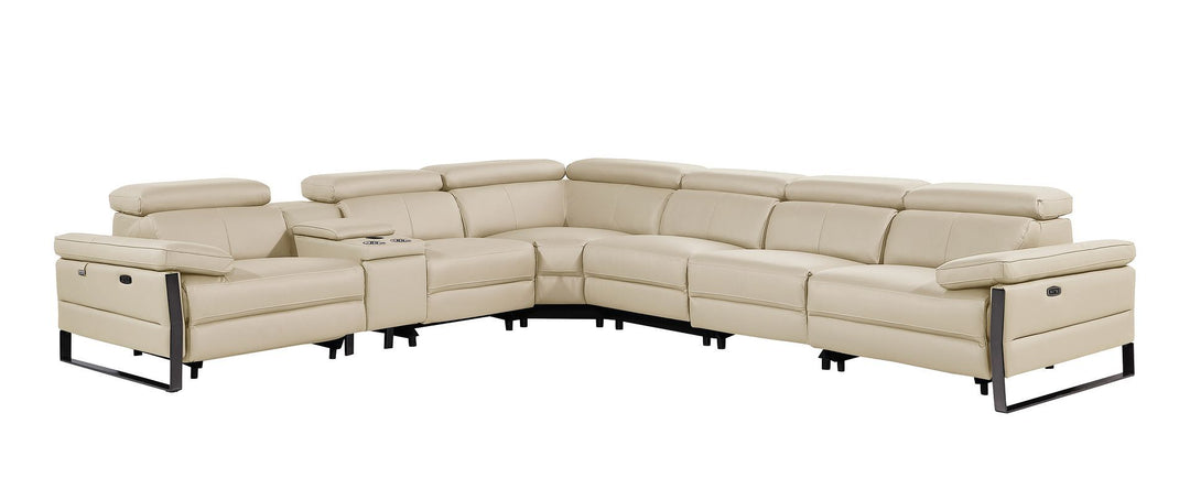 1246 - 7-Piece L-Shaped Modular Power Reclining Sectional With 4 Power Recliners And Power Headrests