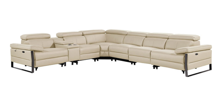 1246 - 7-Piece L-Shaped Modular Power Reclining Sectional With 4 Power Recliners And Power Headrests