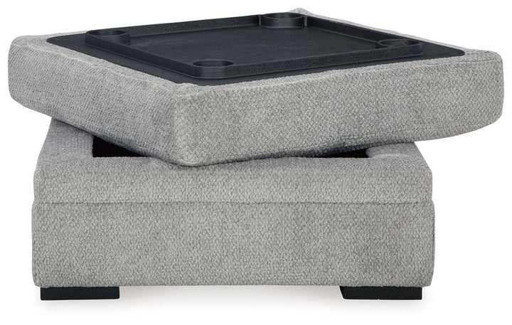 Casselbury - Cement - Ottoman With Storage