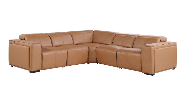 1224 - 5-Piece L-Shaped Sectional Sofa In With 3 Power Recliners &amp; Power Headrests