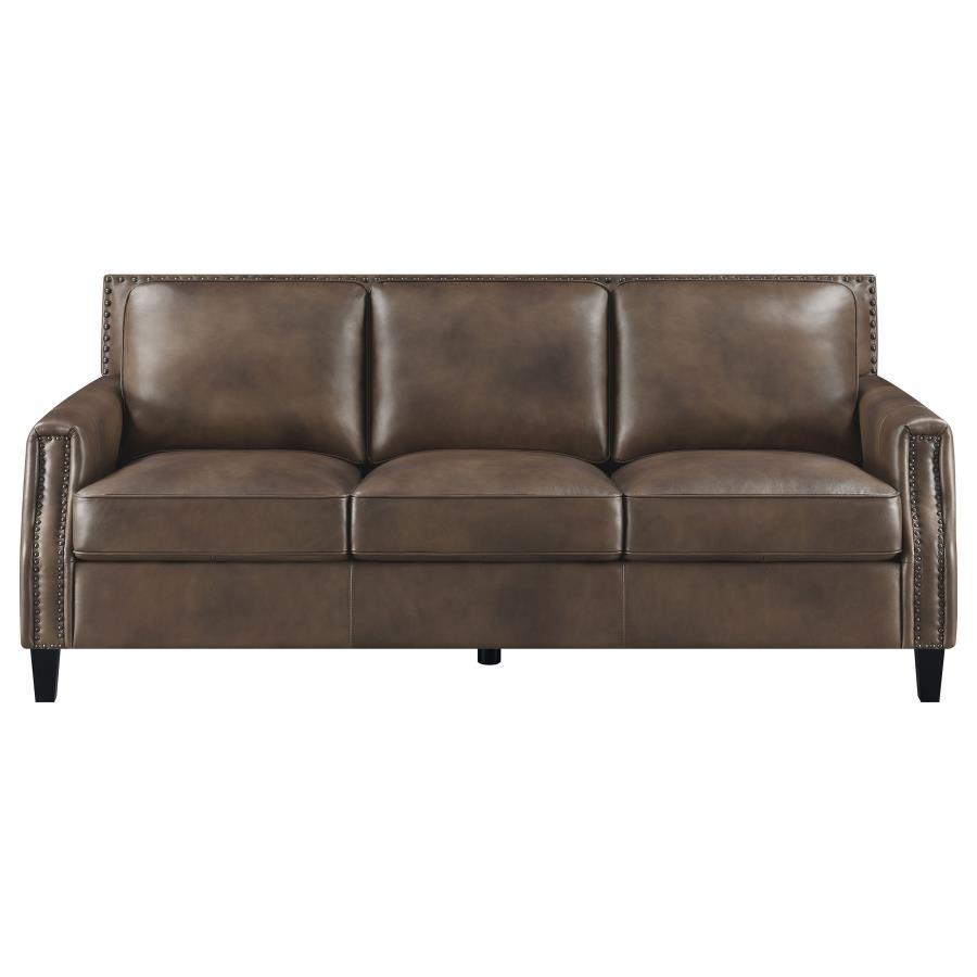 Leaton - Upholstered Recessed Arm Sofa - Brown Sugar