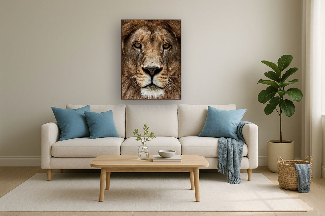 Majestic Gaze - 36" x 48" Framed Wall Art - Dark Brown