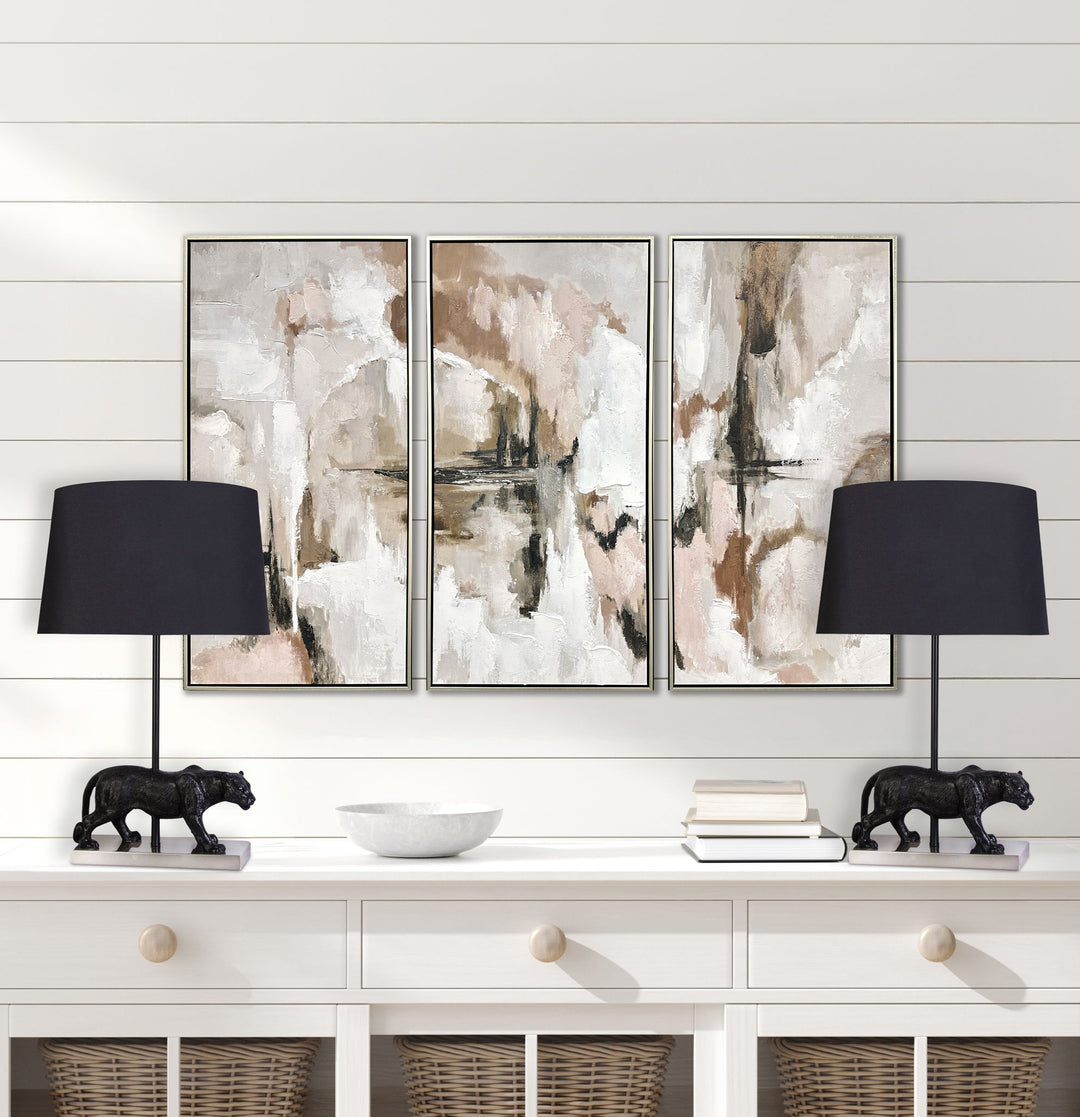 "Panther Noir" Resin Table Lamp (Set of 2) - Black Resin/Pn On Metal
