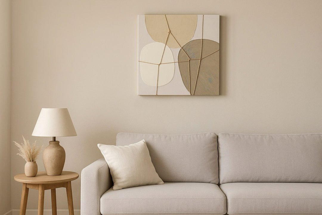 Roped Pebble Harmony - 39" x 39" Framed Wall Art