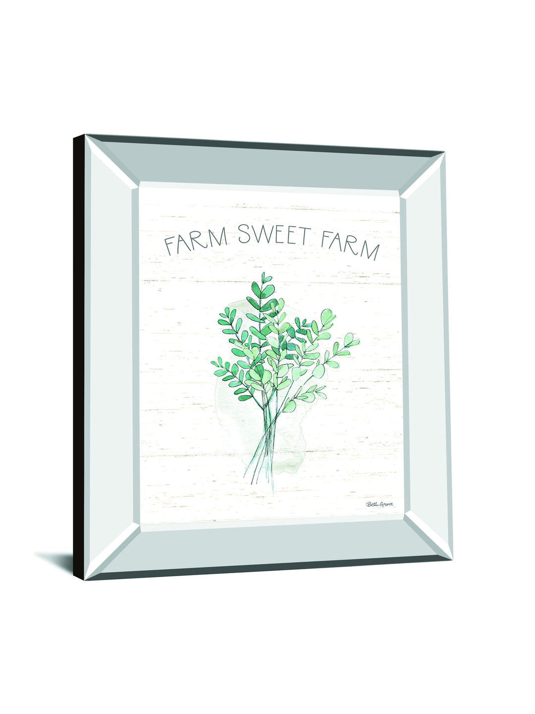 Farmhouse Cotton V By Beth Grove - Mirror Framed Print Wall Art - White