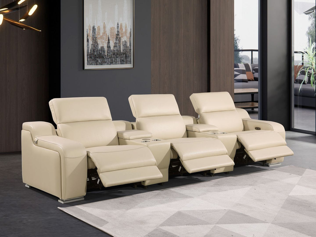1116 - 5-Piece Modular Power Reclining Sofa In With 3 Power Recliners &amp; Power Headrests