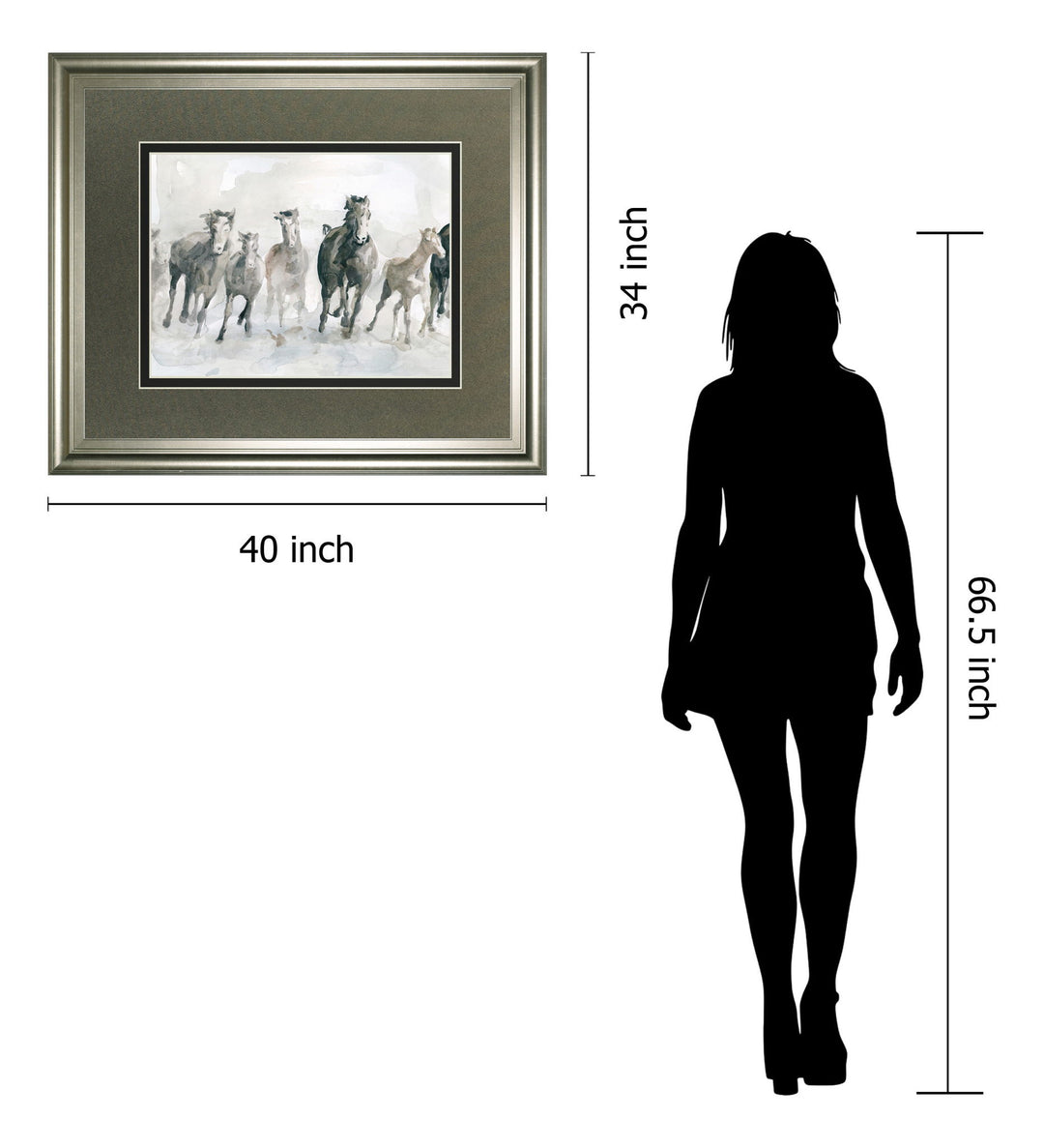 Running Wild By Carol Robinson - Framed Watercolor Print Wall Art - Dark Gray