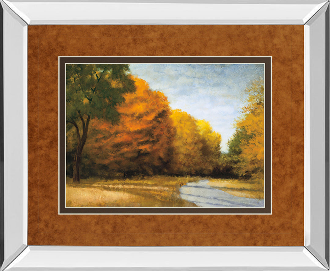 Evening Walk By Robert Striffolino - Mirror Framed Print Wall Art - Orange