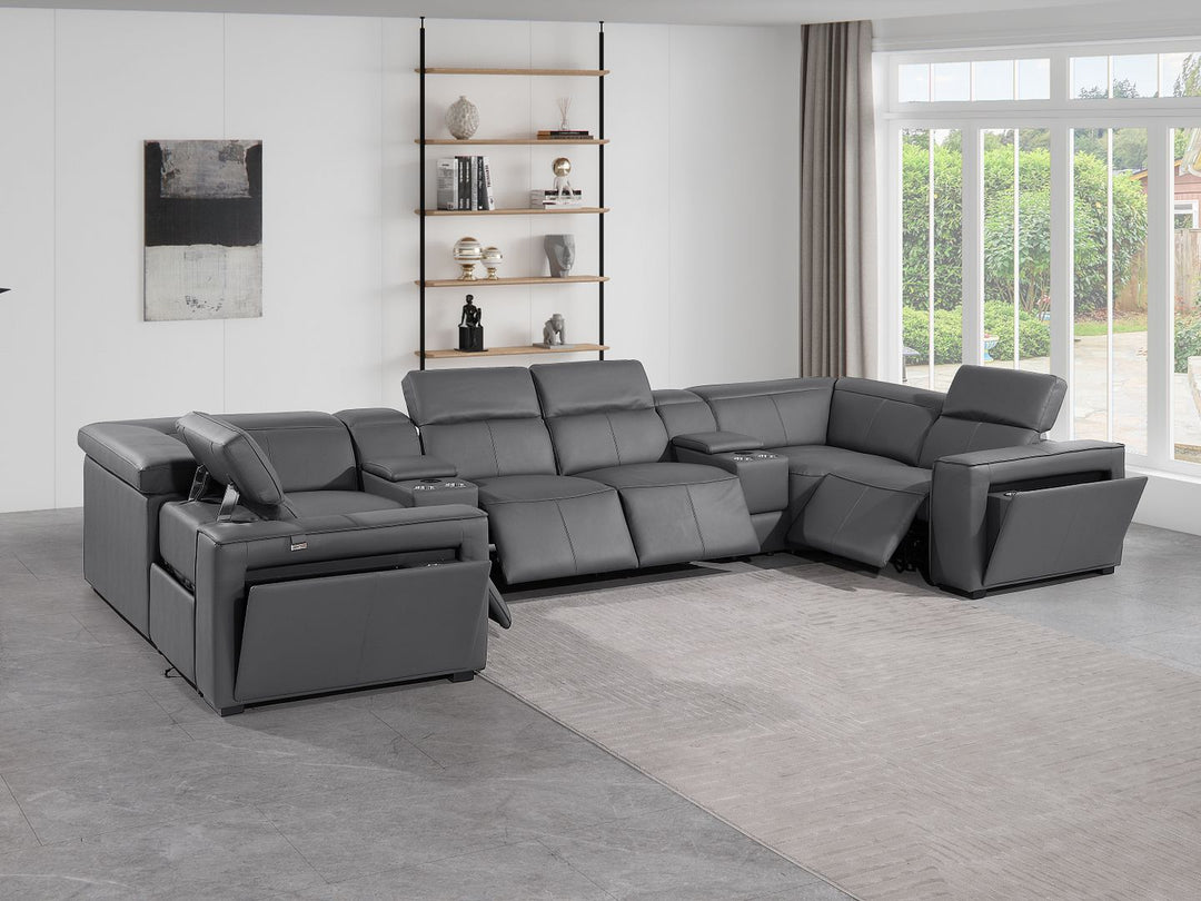 1224 - 8-Piece U-Shaped Sectional Sofa In With 4 Power Recliners &amp; Power Headrest