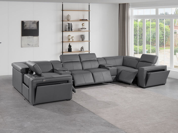 1224 - 8-Piece U-Shaped Sectional Sofa In With 4 Power Recliners &amp; Power Headrest