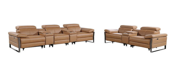1246 - Modular Power Reclining Dual Console Sofa And Console Loveseat Set With Power Headrests