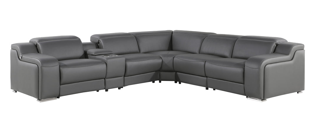 1116 - Power Reclining Italian Leather Sectional