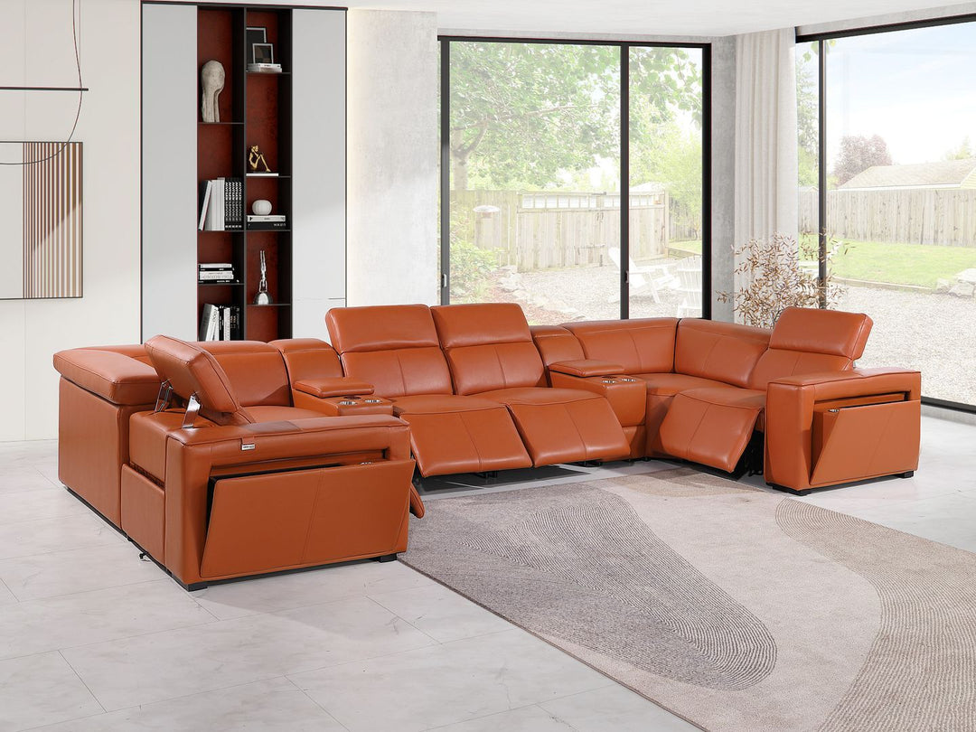 1224 - 8-Piece U-Shaped Sectional Sofa In With 4 Power Recliners &amp; Power Headrest
