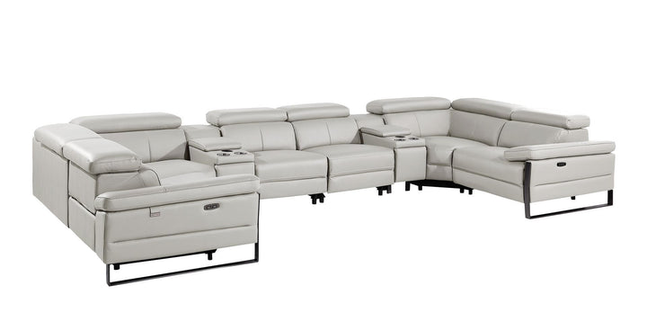 1246 - 8-Piece U-Shaped Modular Power Reclining Sectional With 4 Power Recliners And Power Headrest