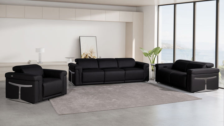 1126 - 6-Piece Modular Power Reclining Sofa, Loveseat & Chair Set In With 5 Power Recliners & Power Headrests