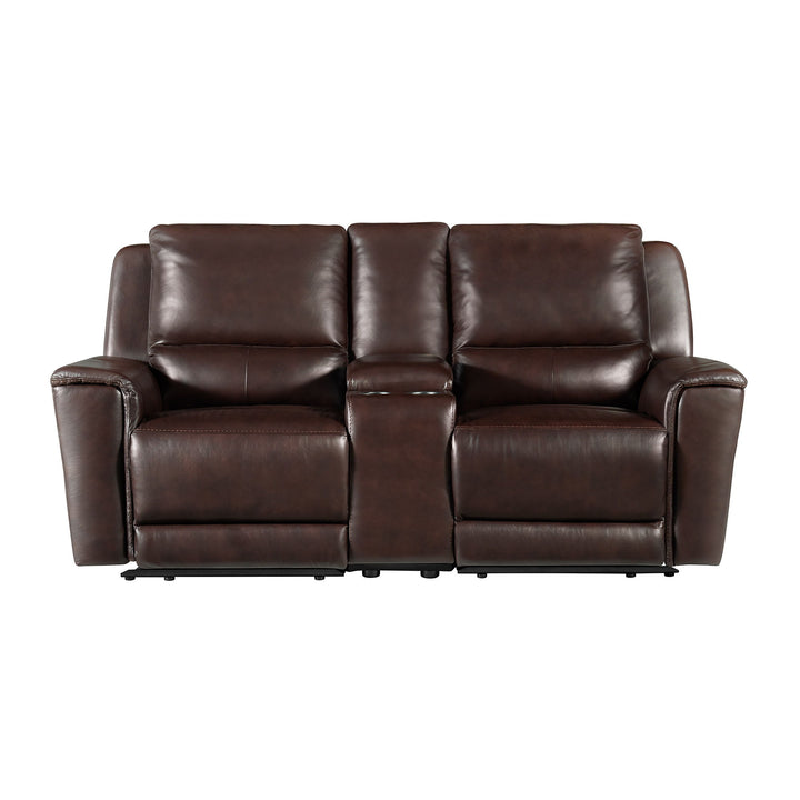 Pantera - Power Motion Loveseat With Console - Palais Dark Brown