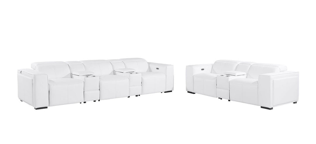1224 - 8-Piece Modular Power Reclining Sofa &amp; Loveseat Set In With 5 Power Recliners &amp; Power Headrests