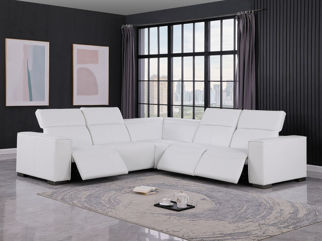 1208 - Leather Reclining Set (Sofa &amp; Loveseat With 4 Power Recliners)