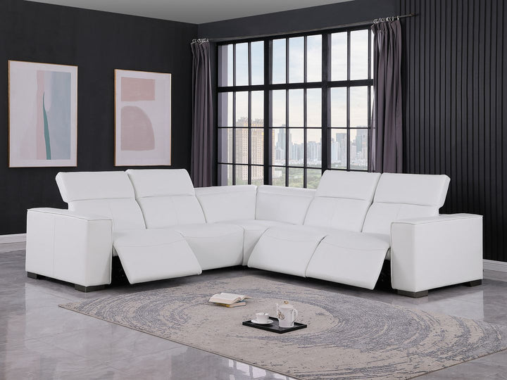 1208 - Leather Reclining Set (Sofa &amp; Loveseat With 4 Power Recliners)