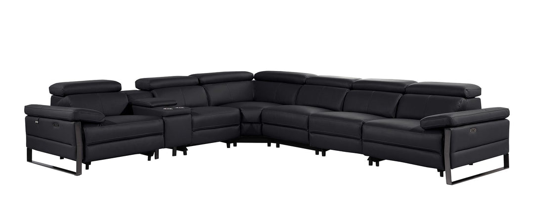 1246 - 7-Piece L-Shaped Modular Power Reclining Sectional With 3 Power Recliners And Power Headrests