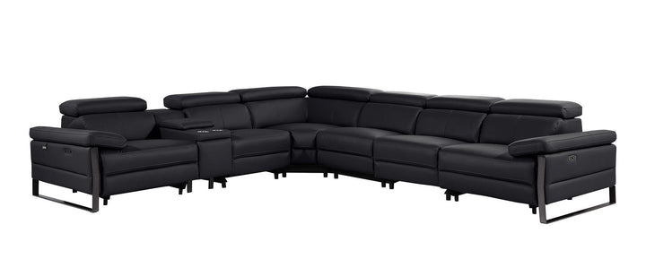 1246 - 7-Piece L-Shaped Modular Power Reclining Sectional With 3 Power Recliners And Power Headrests