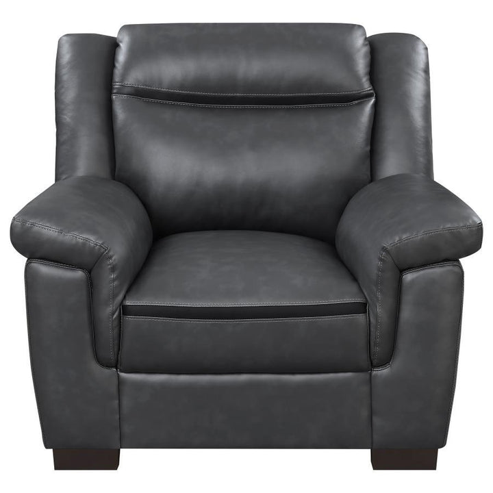 Arabella - Upholstered Padded Arm Accent Chair - Gray