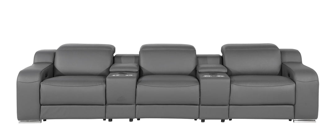 1116 - 5-Piece Modular Power Reclining Sofa In With 3 Power Recliners &amp; Power Headrests