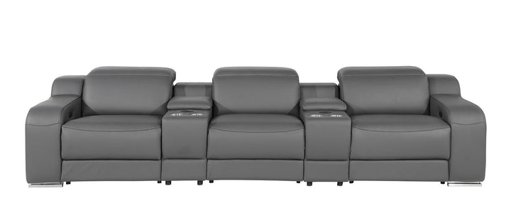 1116 - 5-Piece Modular Power Reclining Sofa In With 3 Power Recliners &amp; Power Headrests