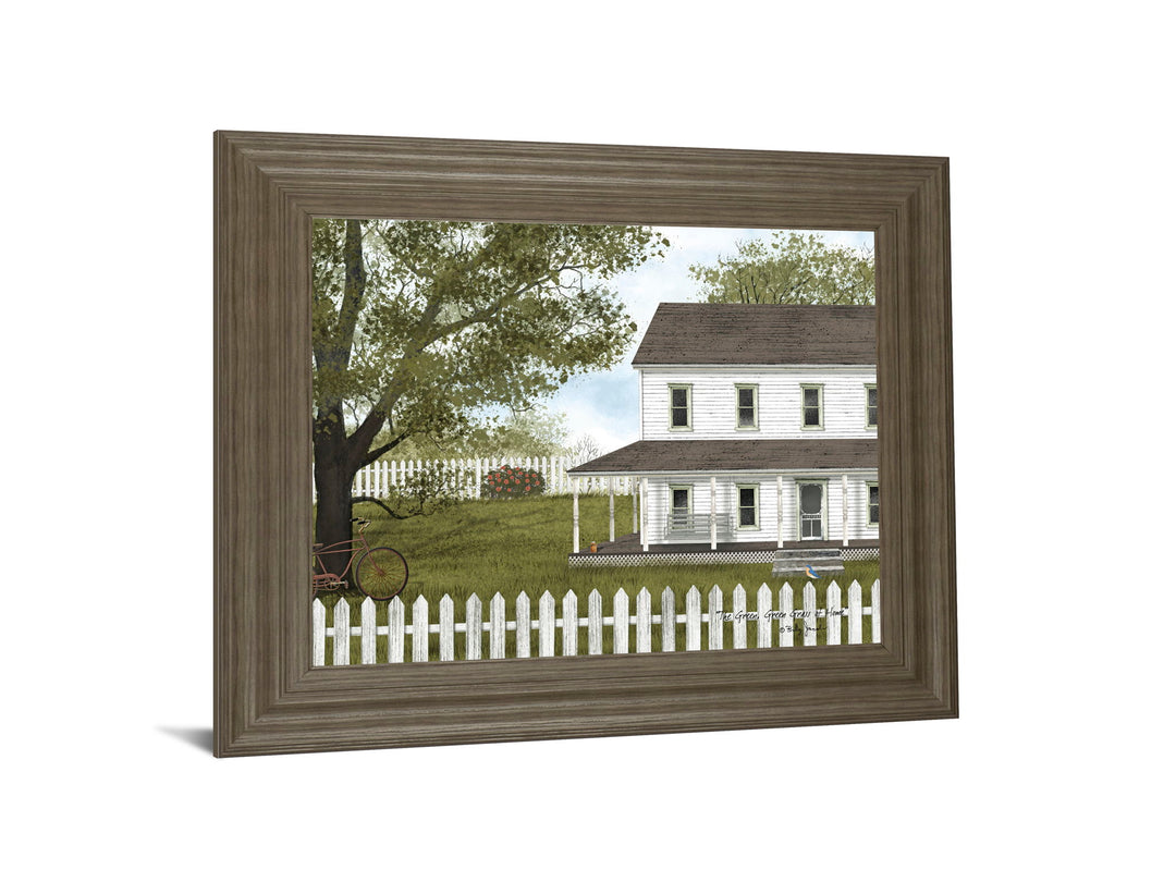 The Green, Green Grass Of Home By Billy Jacobs - Framed Print Wall Art - Green