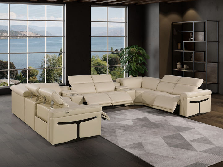 1126 - 10-Piece U-Shaped Sectional Sofa In With 4 Power Recliners &amp; Power Headrests