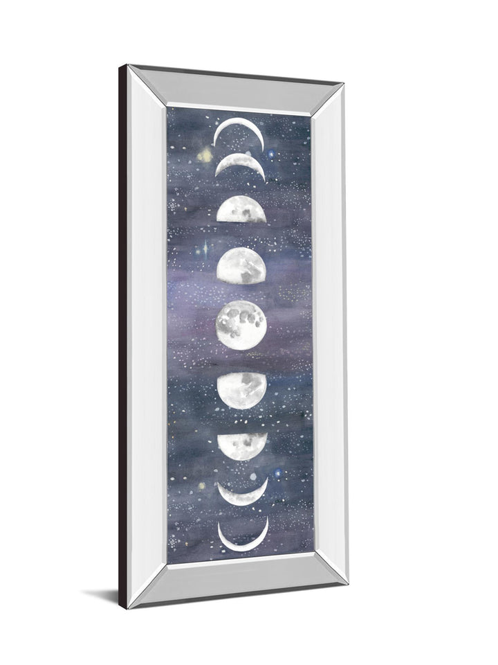 Moon Chart Il By Naomi Mccavitt - Mirror Framed Print Wall Art - Blue