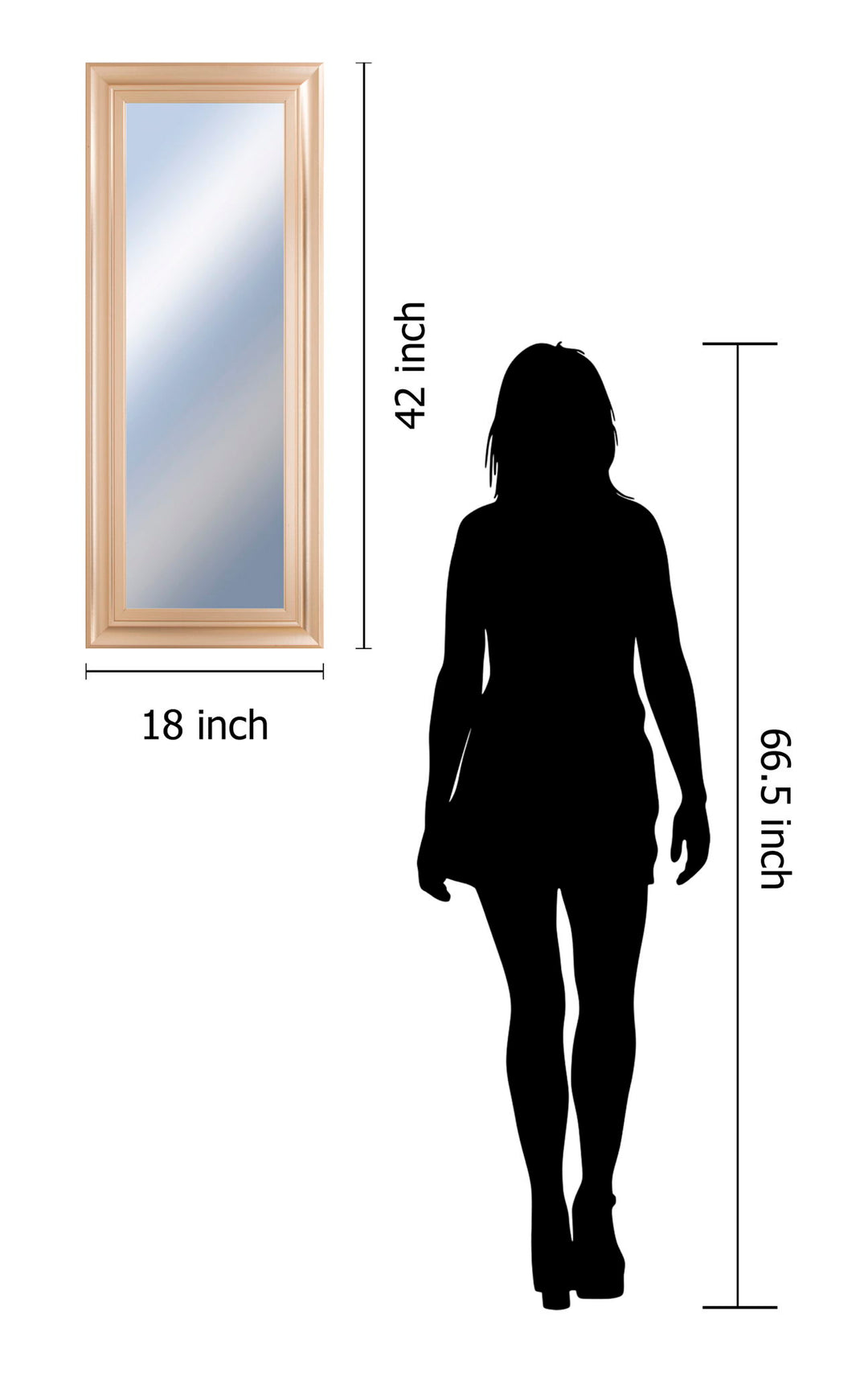 18x42 Decorative Framed Wall Mirror By Classy Art Promotional Mirror Frame 