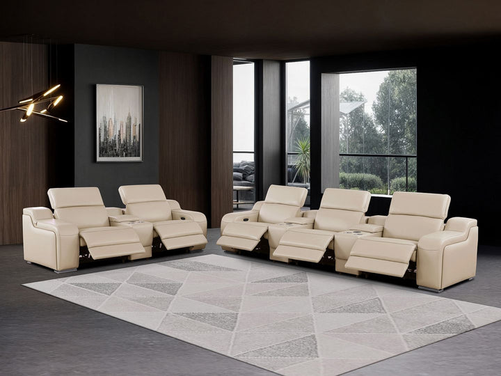 1116 - 8-Piece Modular Power Reclining Sofa, Loveseat &amp; Chair Set In With 5 Power Recliners &amp; Power Headrests