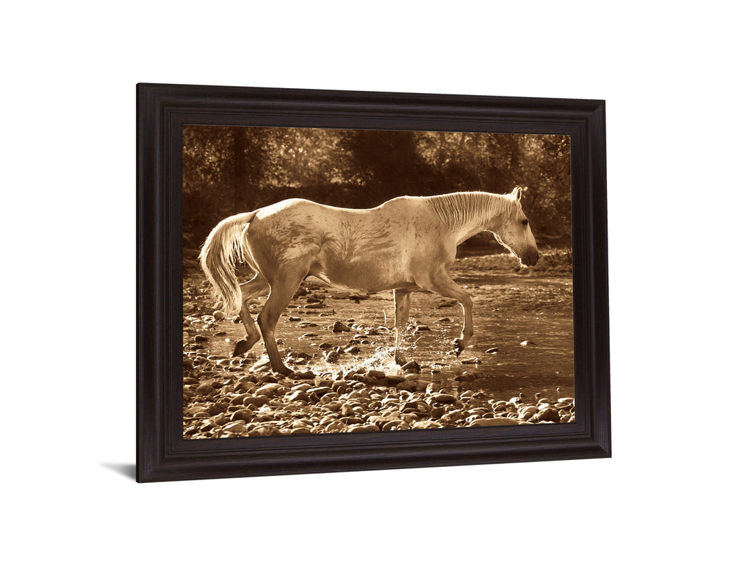 Sepia River Stroll - 28" x 34" Framed Wall Art