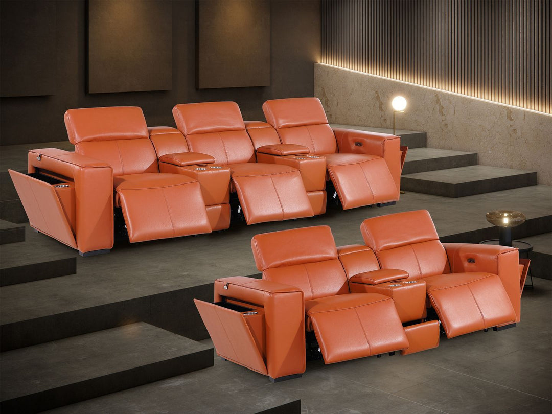 1224 - 8-Piece Modular Power Reclining Sofa &amp; Loveseat Set In With 5 Power Recliners &amp; Power Headrests