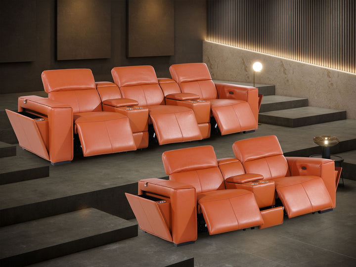 1224 - 8-Piece Modular Power Reclining Sofa &amp; Loveseat Set In With 5 Power Recliners &amp; Power Headrests