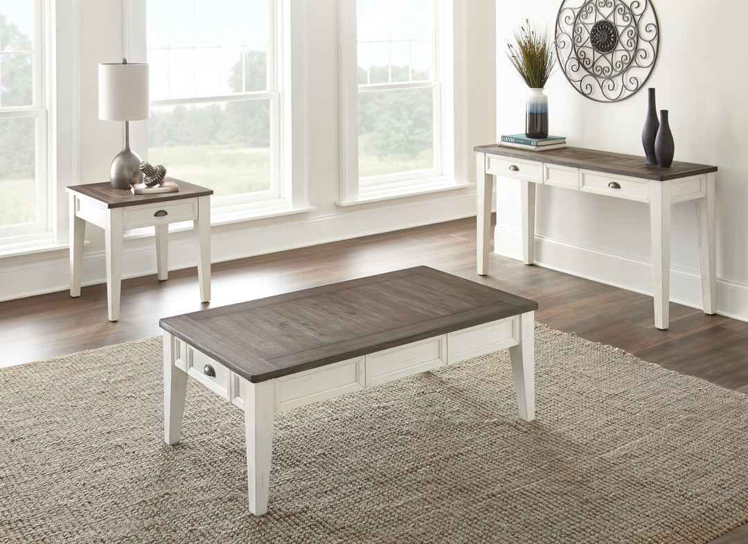 Cayla - End Table - Dark Oak / White