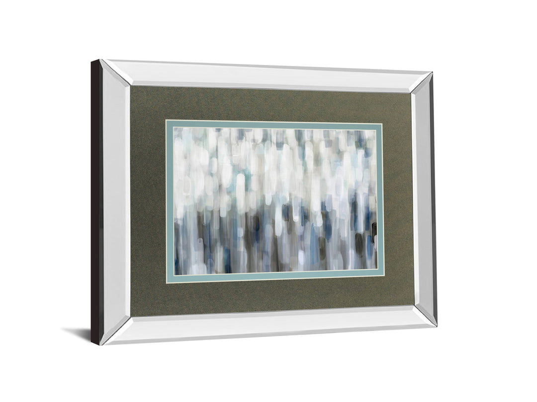 Silver Rain By Karen Lorena Parker - Mirror Framed Print Wall Art - Dark Gray