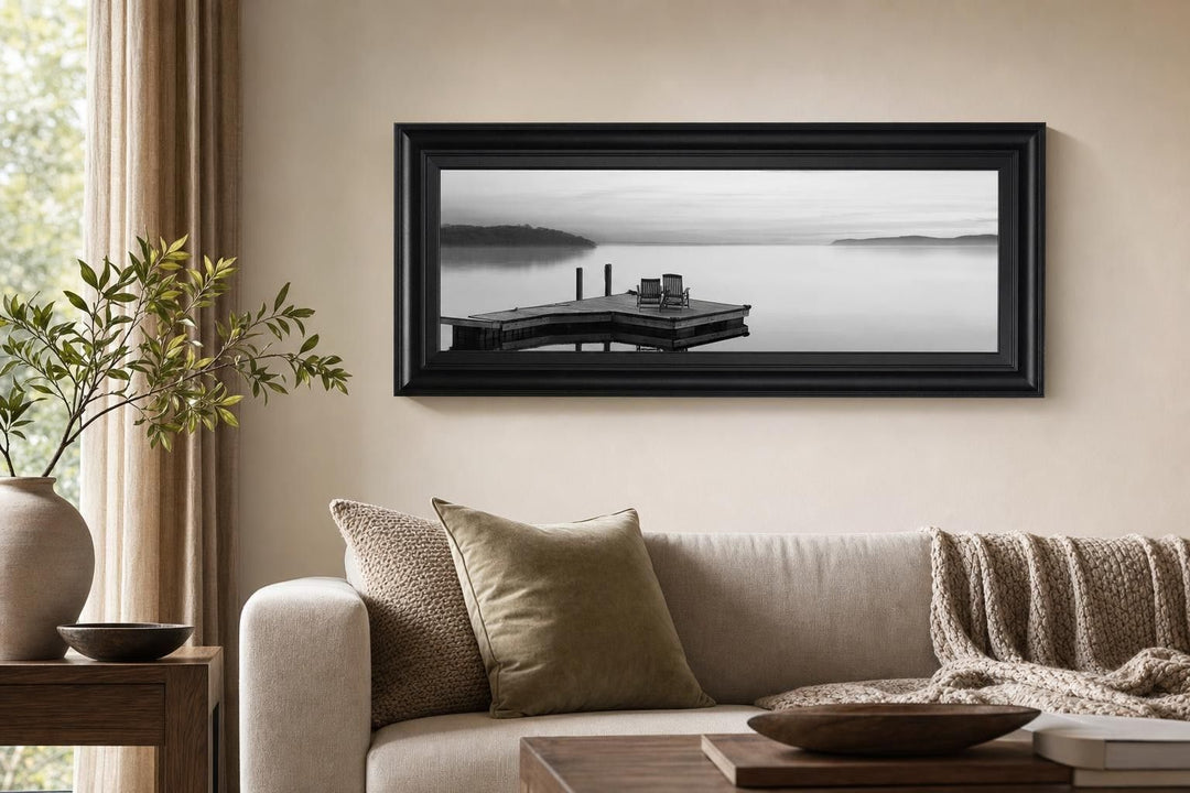 18x42 Black &amp; White Water Panel XI By James McLoughlin - Dark Gray
