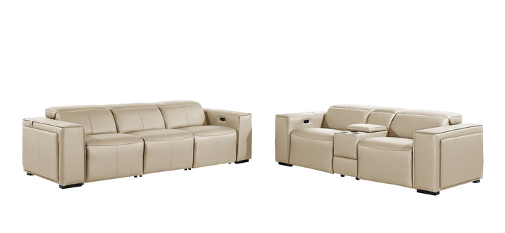 1224 - 6-Piece Modular Power Reclining Sofa And Console Loveseat Set In With 5 Power Recliners &amp; Power Headrests