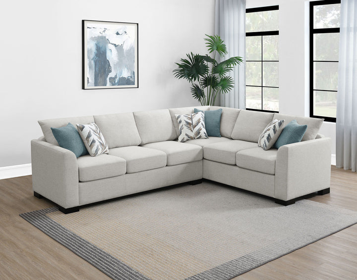 Ashford - Chenille Upholstered Sleeper Sectional Sofa - Greige