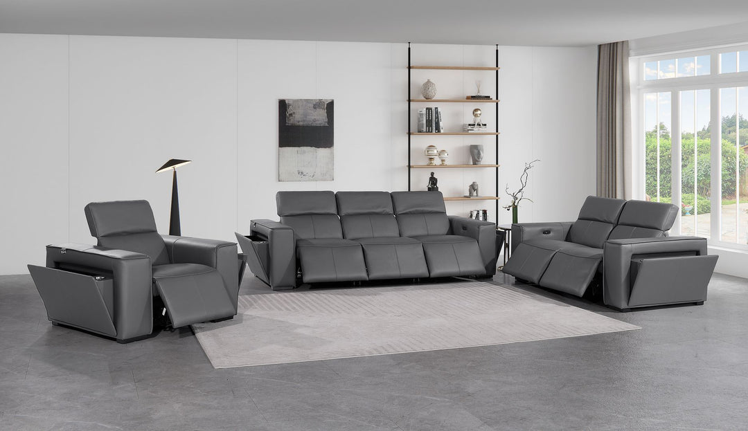 1224 - 6-Piece Modular Power Reclining Sofa, Loveseat &amp; Chair Set In With 6 Power Recliners &amp; Power Headrests