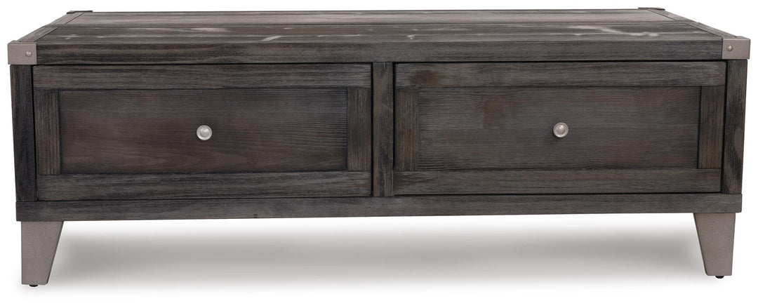 Todoe - Lift Top Cocktail Table - Dark Gray