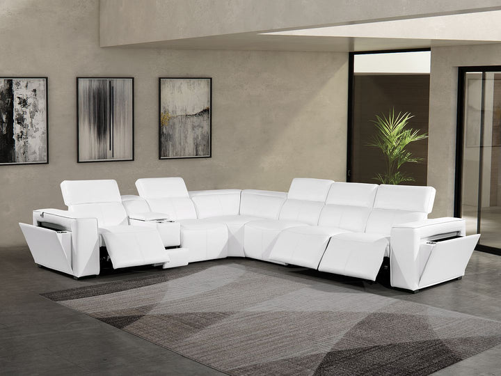1224 - 7-Piece L-Shaped Sectional Sofa In With 3 Power Recliners &amp; Power Headrests