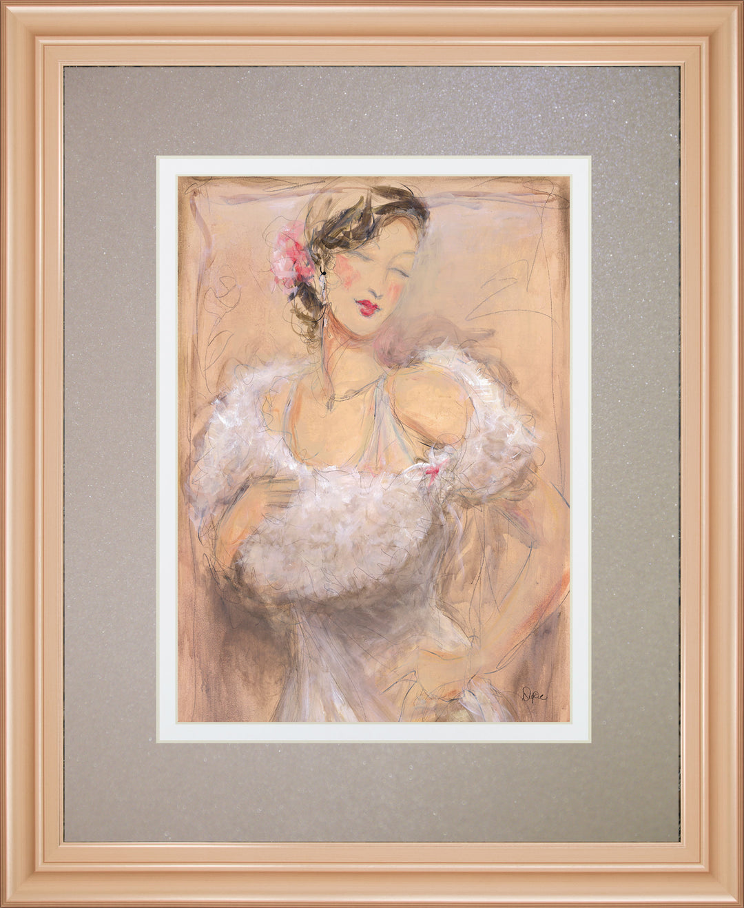 Stole My Heart Il By Dupre - Framed Print Wall Art - Pink