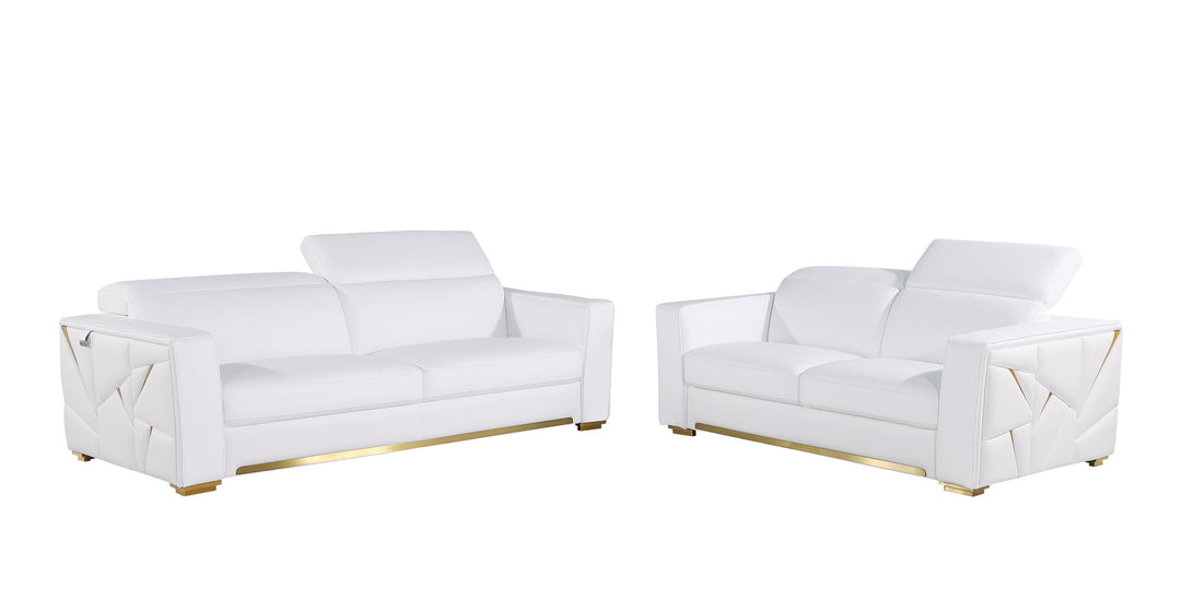 1120 - Top Grain Italian Leather Living Room Set