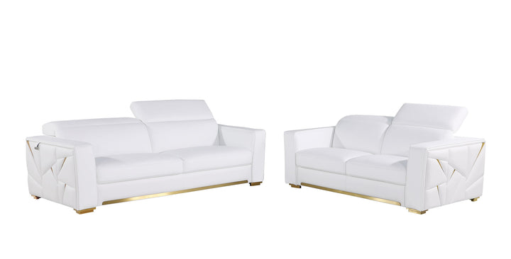 1120 - Top Grain Italian Leather Living Room Set