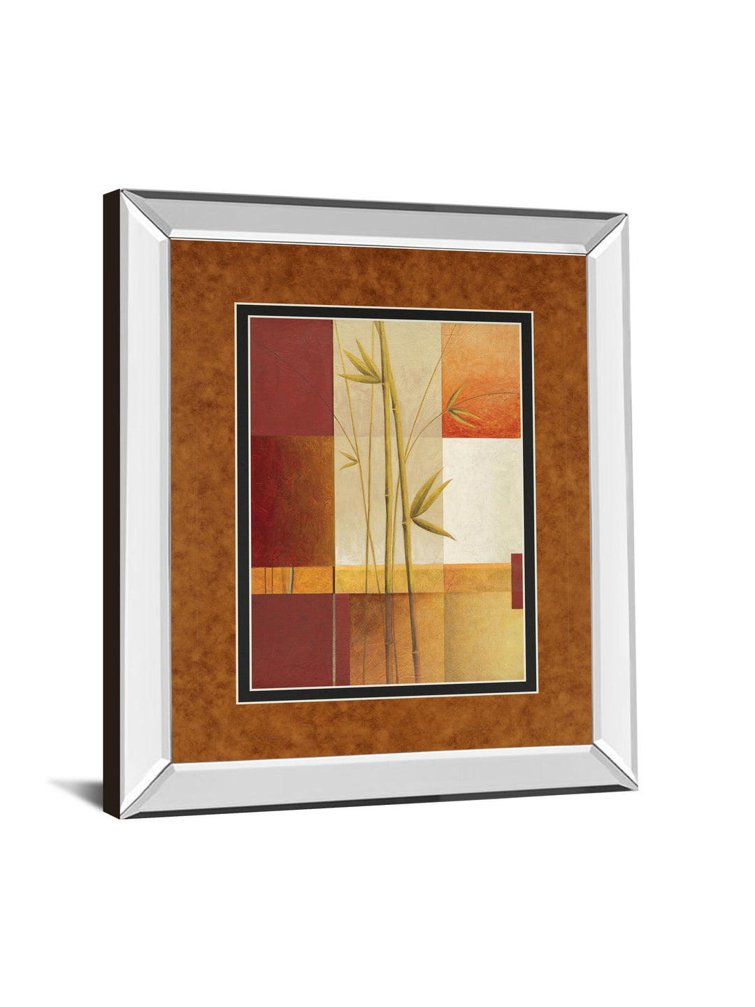 Contemporary Bamboo I By Estudio Arte - Mirror Framed Print Wall Art - Orange