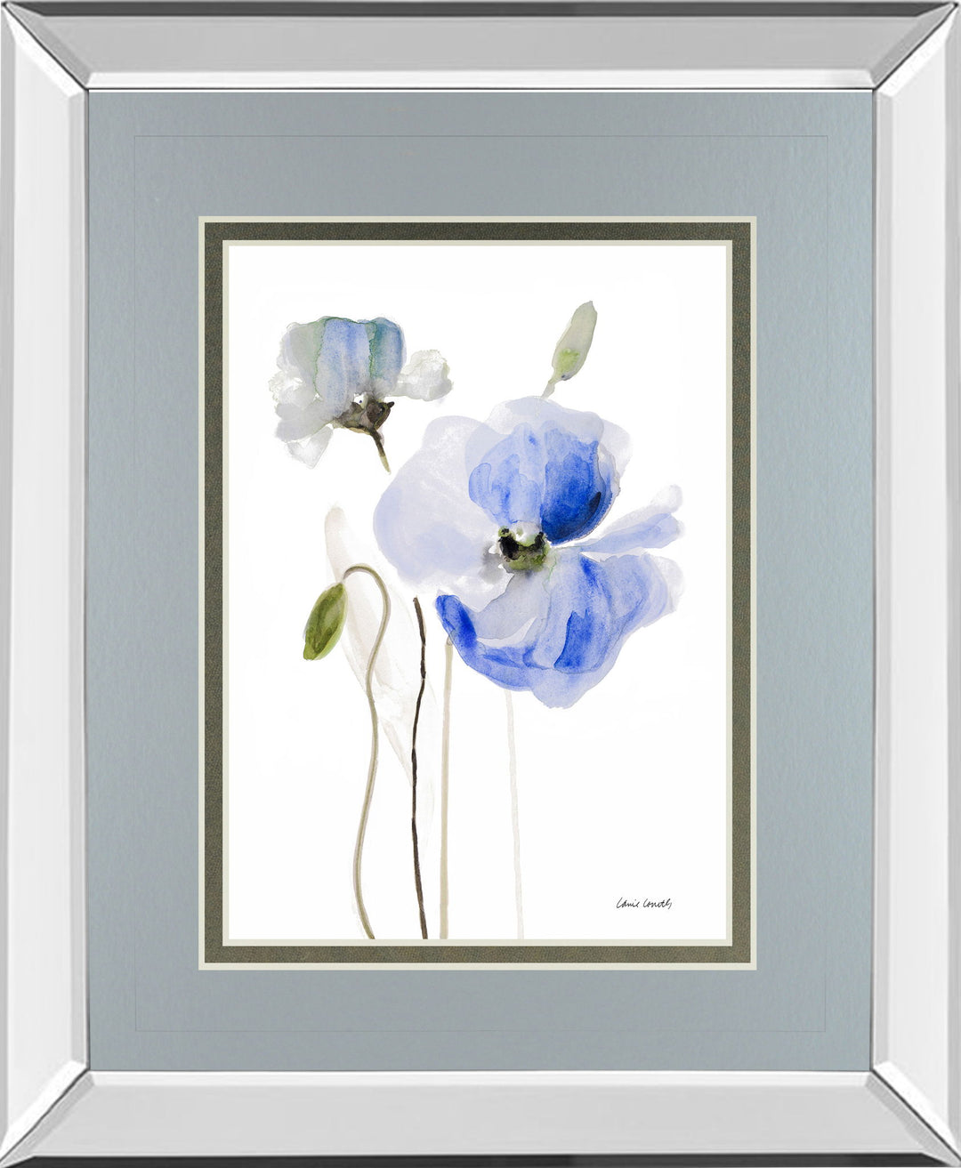 All Poppies I By Lanie Loreth - Mirror Framed Print Wall Art - Gray